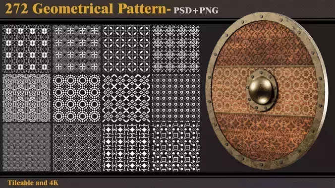 272 Geometrical Patterns-seamless- 4K PNG-PSD