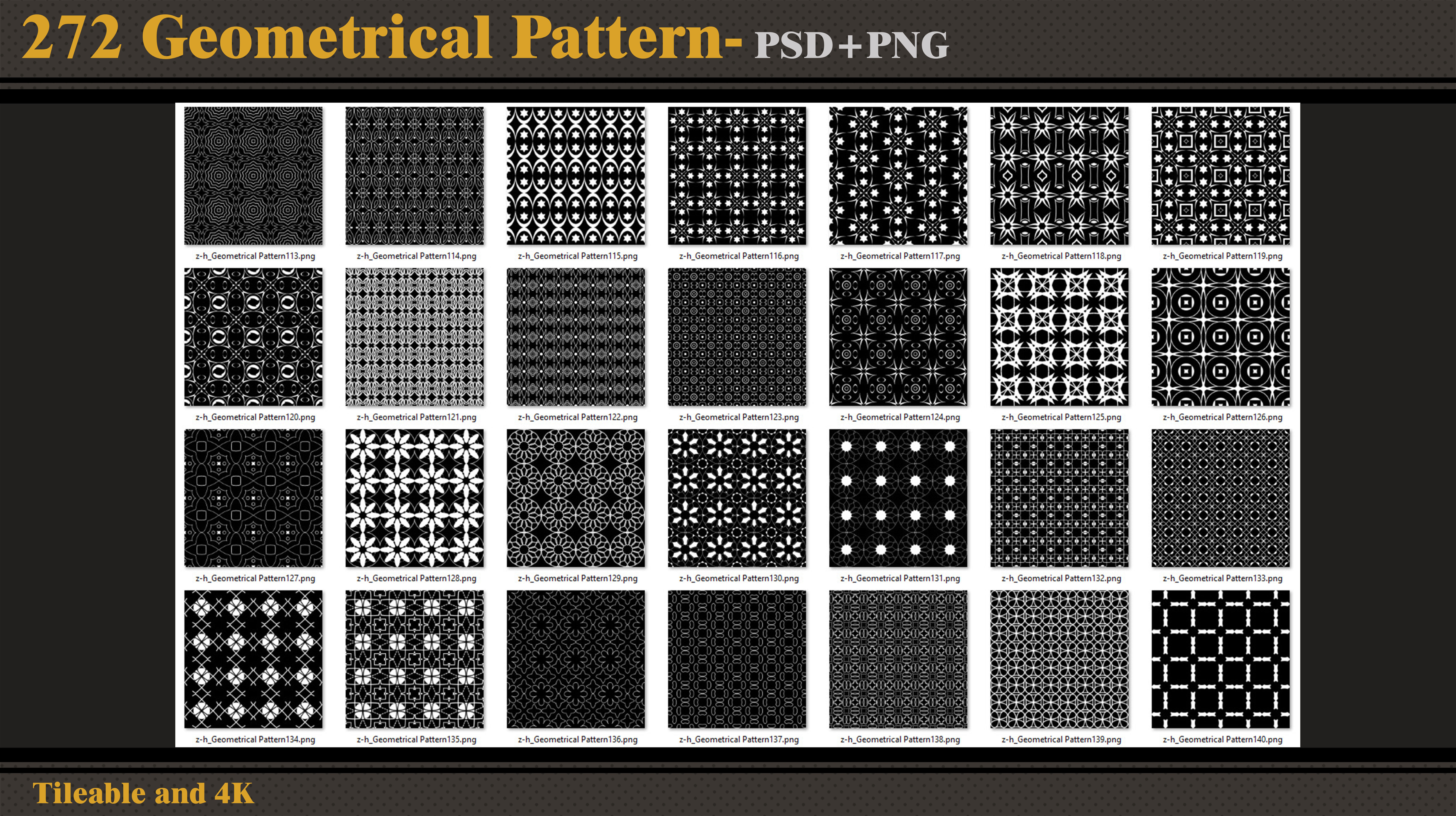 272 Geometrical Patterns-seamless- 4K PNG-PSD Texture_7