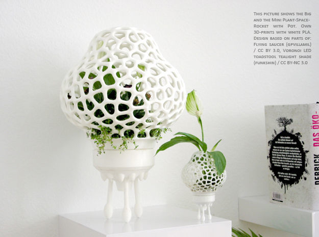 Mini Plant Space Rocket with Pot 3D print model_1