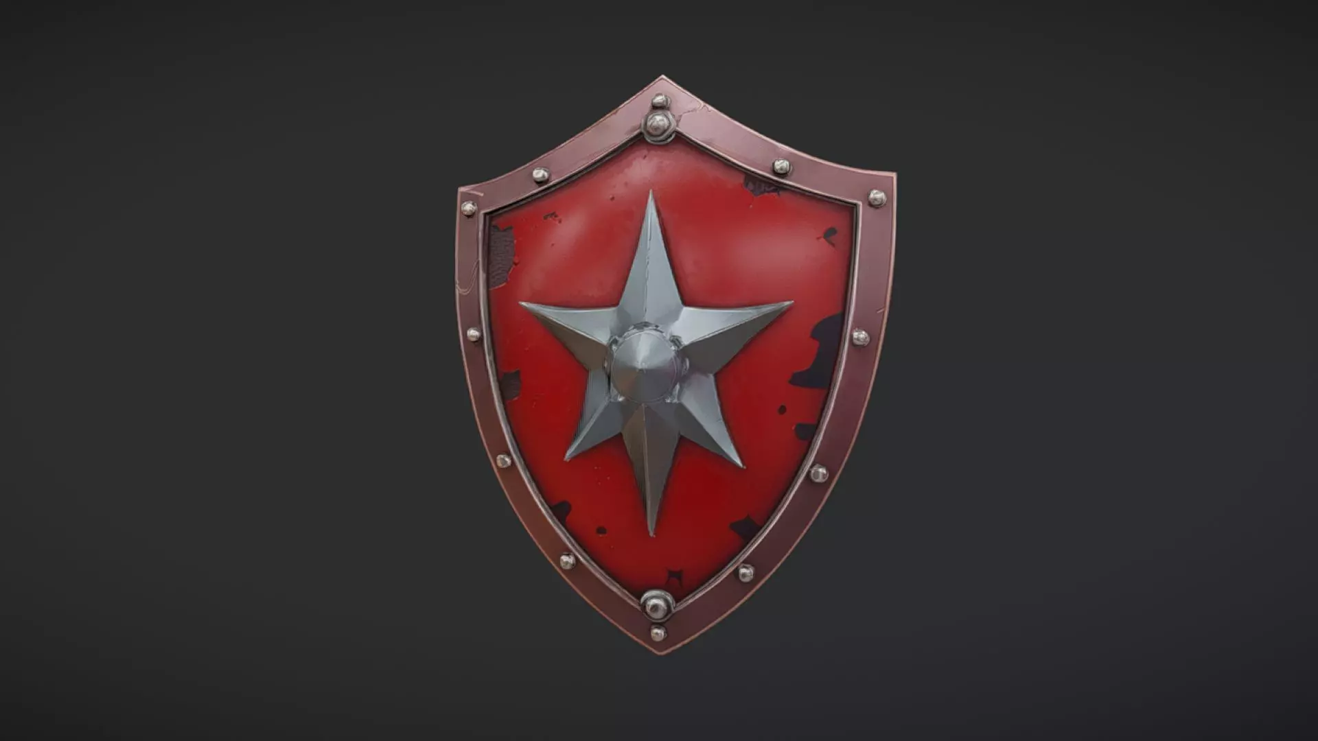 Decorative shield with star emblem 3D model_0