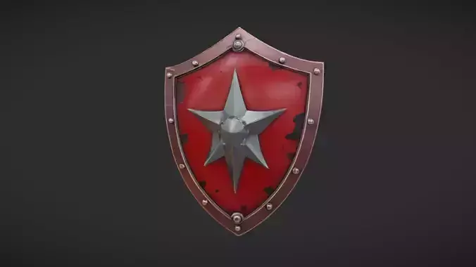 Decorative shield with star emblem