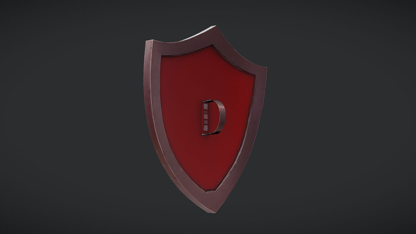 Decorative shield with star emblem 3D model_2