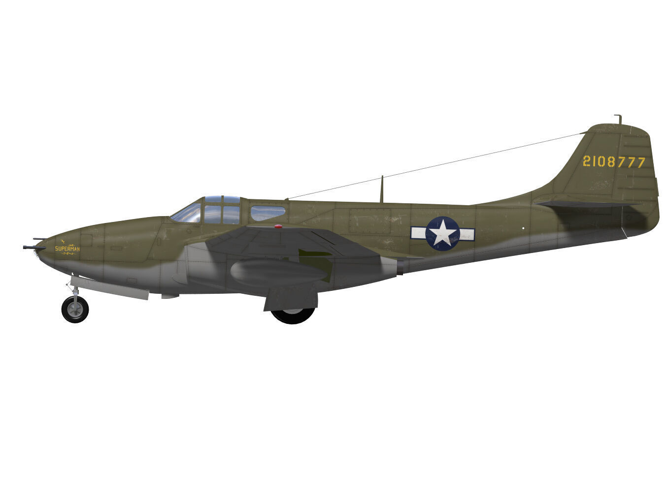 bell P-59A airacomet 3D model_10