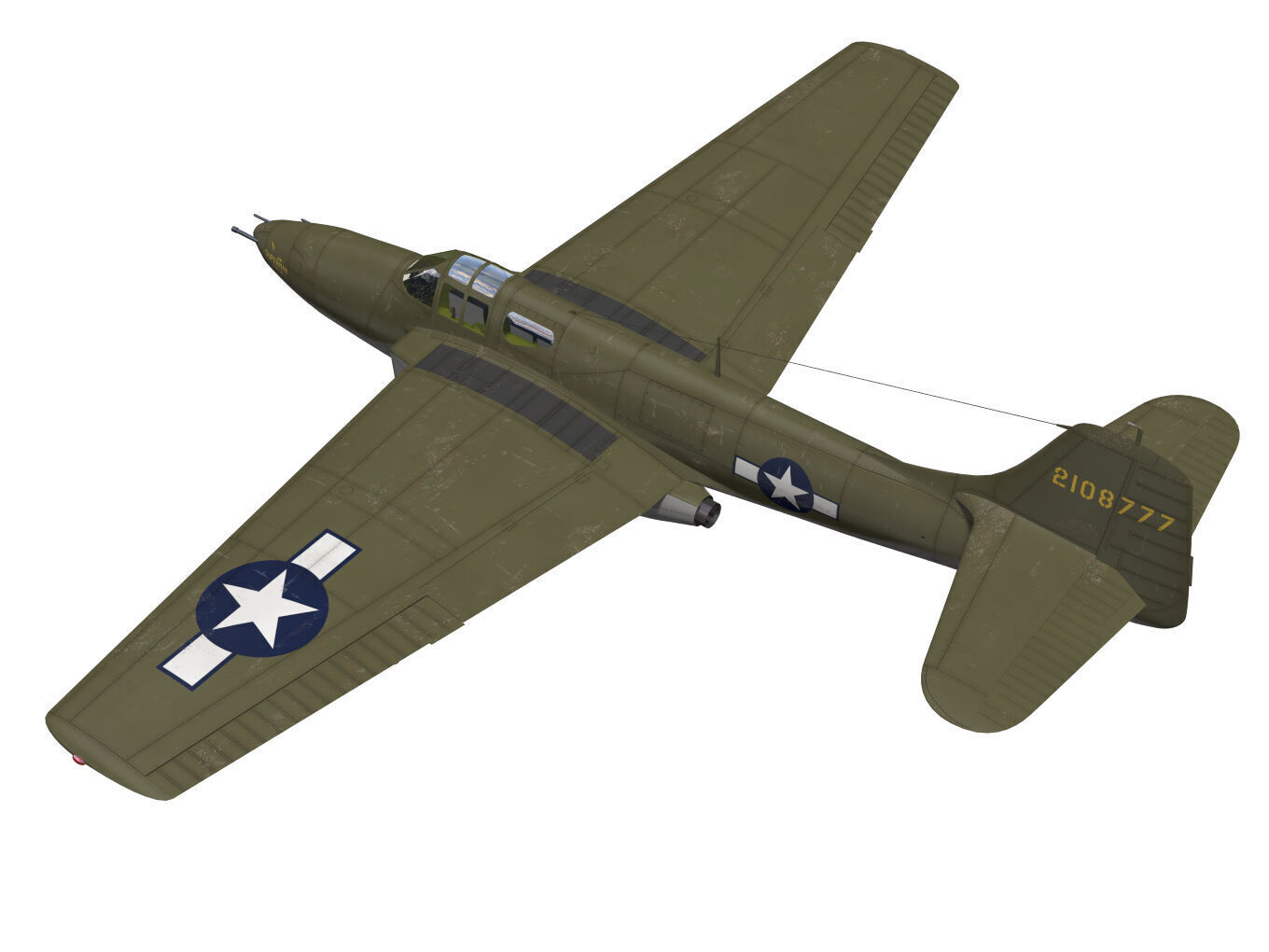 bell P-59A airacomet 3D model_1