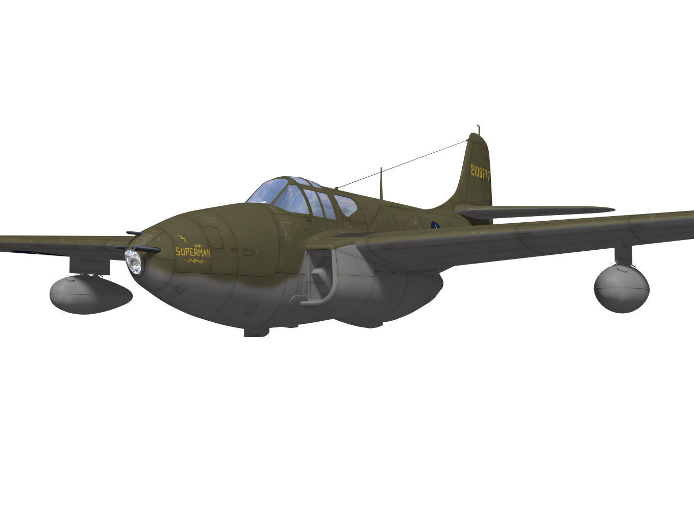 bell P-59A airacomet 3D model_4