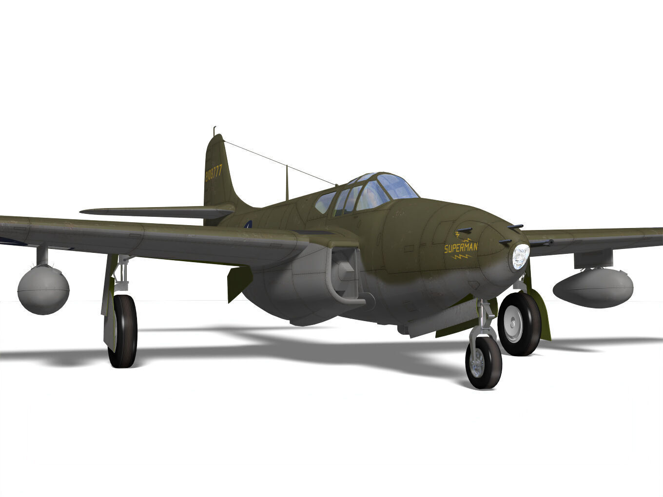 bell P-59A airacomet 3D model_8