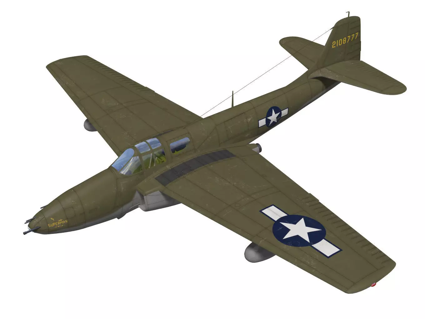 bell P-59A airacomet 3D model_0