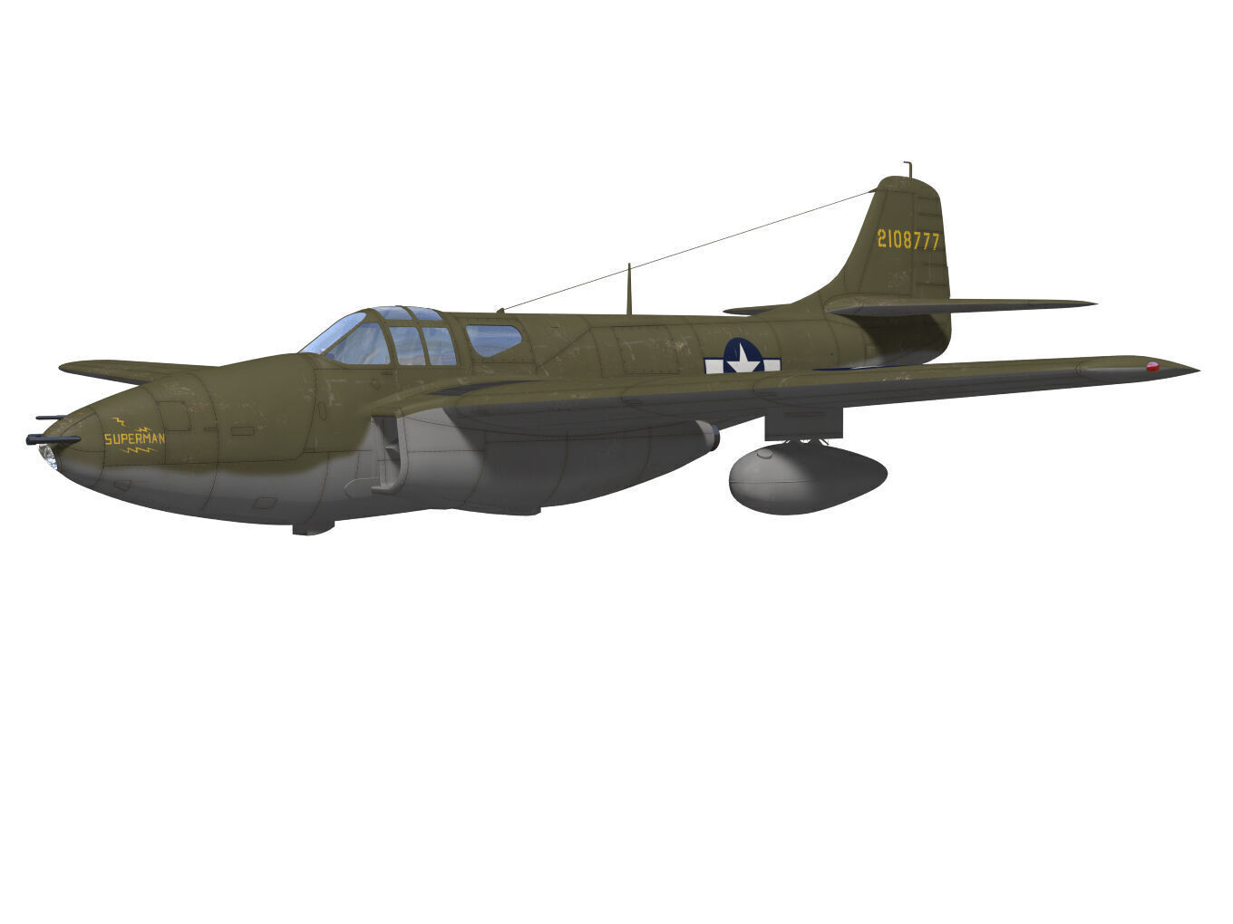bell P-59A airacomet 3D model_2