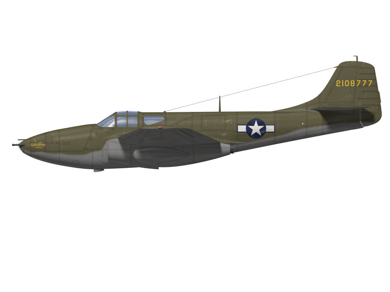 bell P-59A airacomet 3D model_9