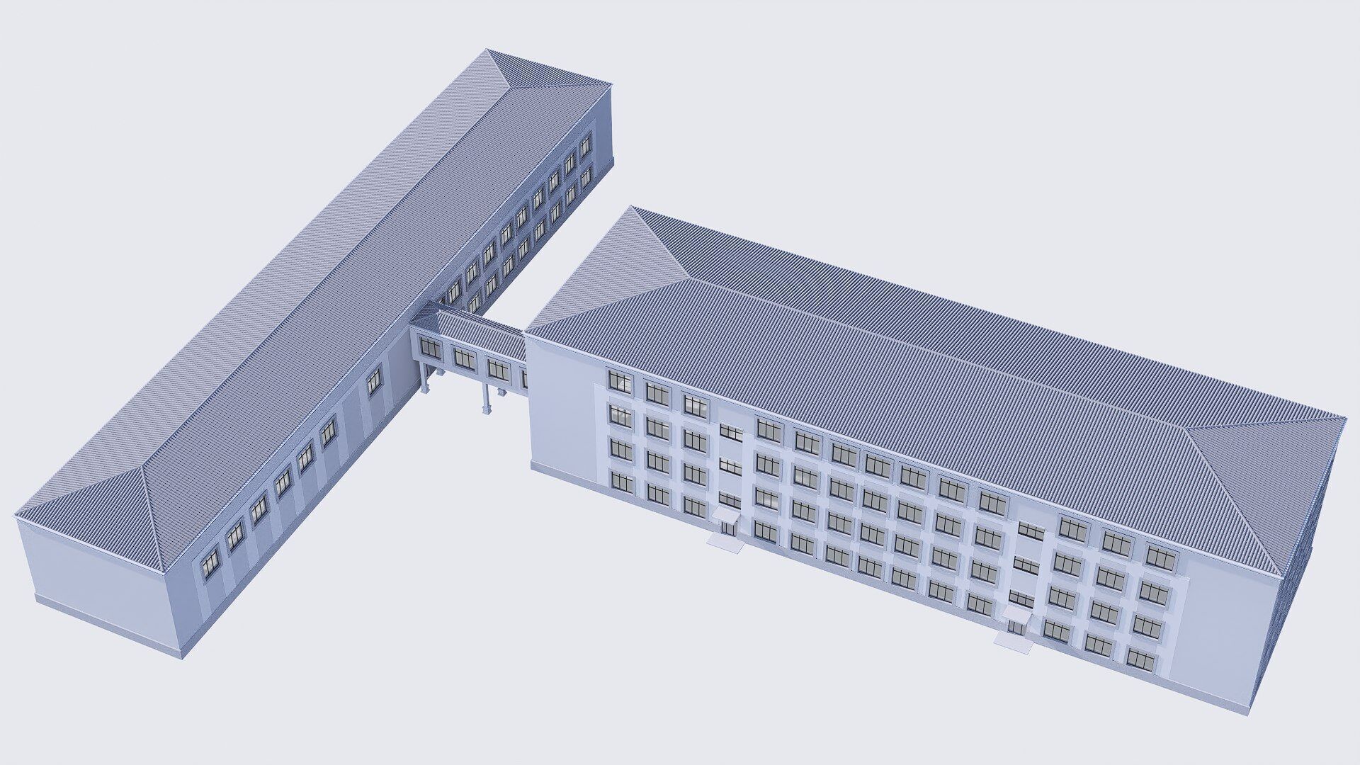 school Low-poly 3D model_5