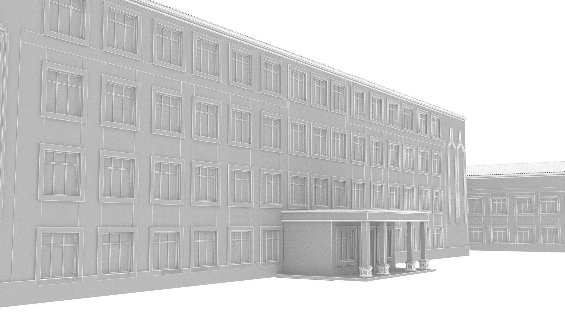 school Low-poly 3D model_9