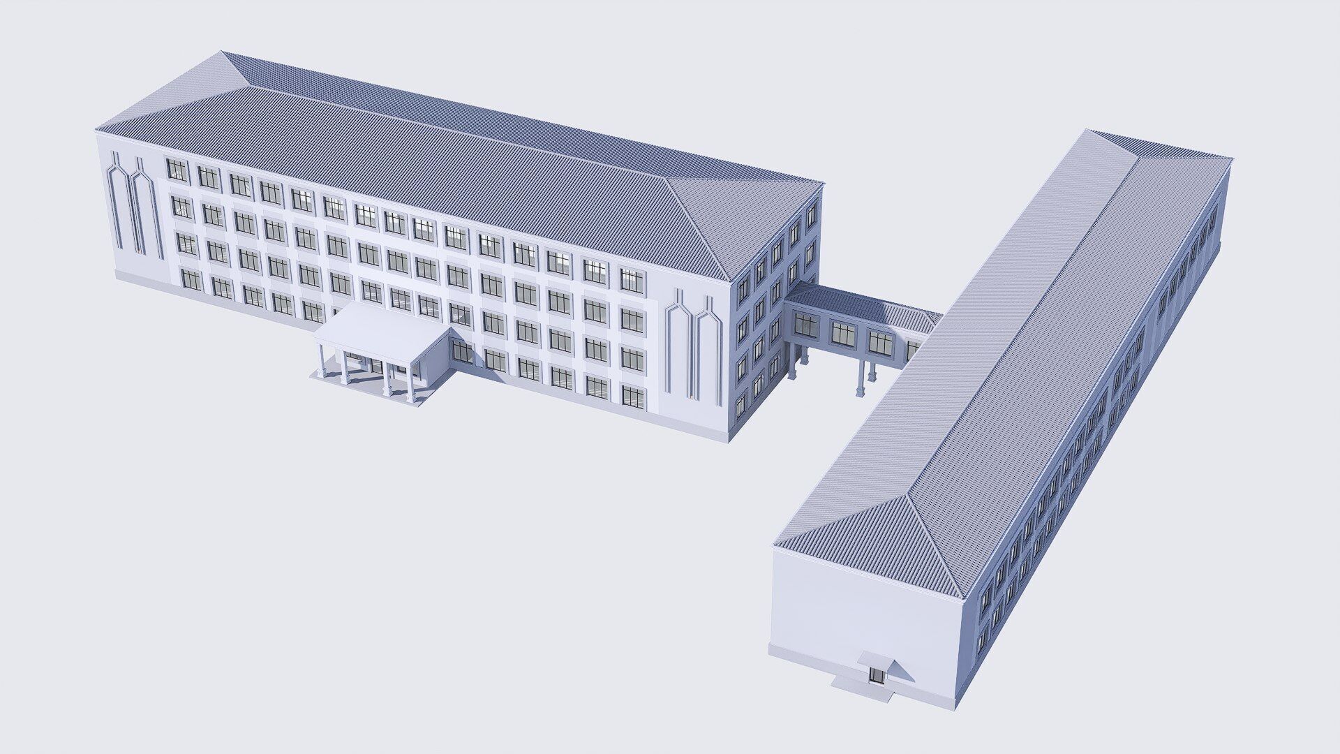 school Low-poly 3D model_1