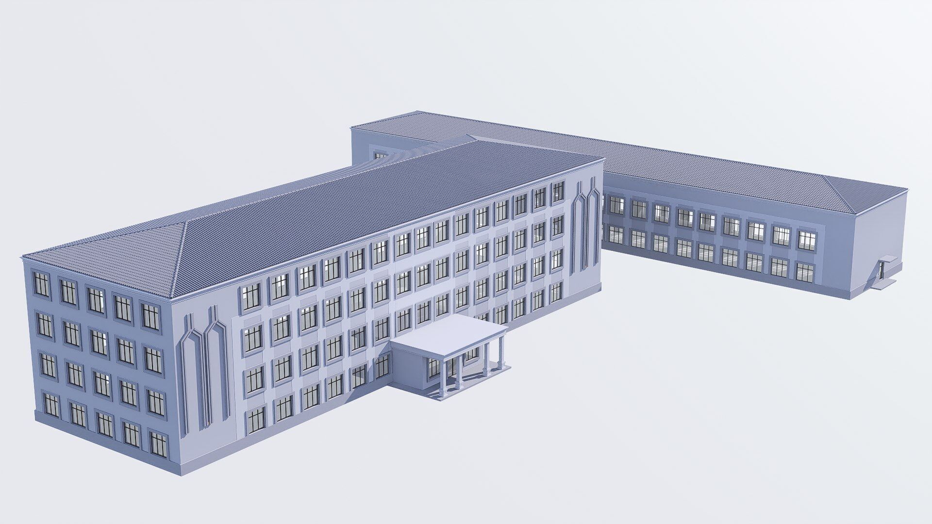 school Low-poly 3D model_2