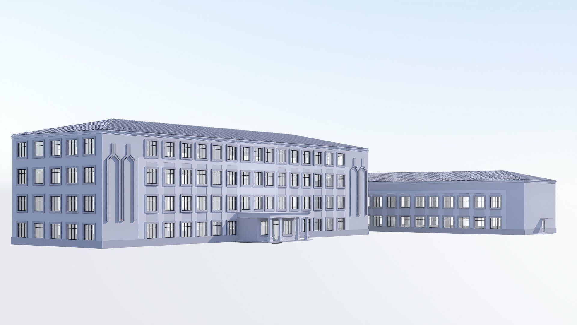 school Low-poly 3D model_3