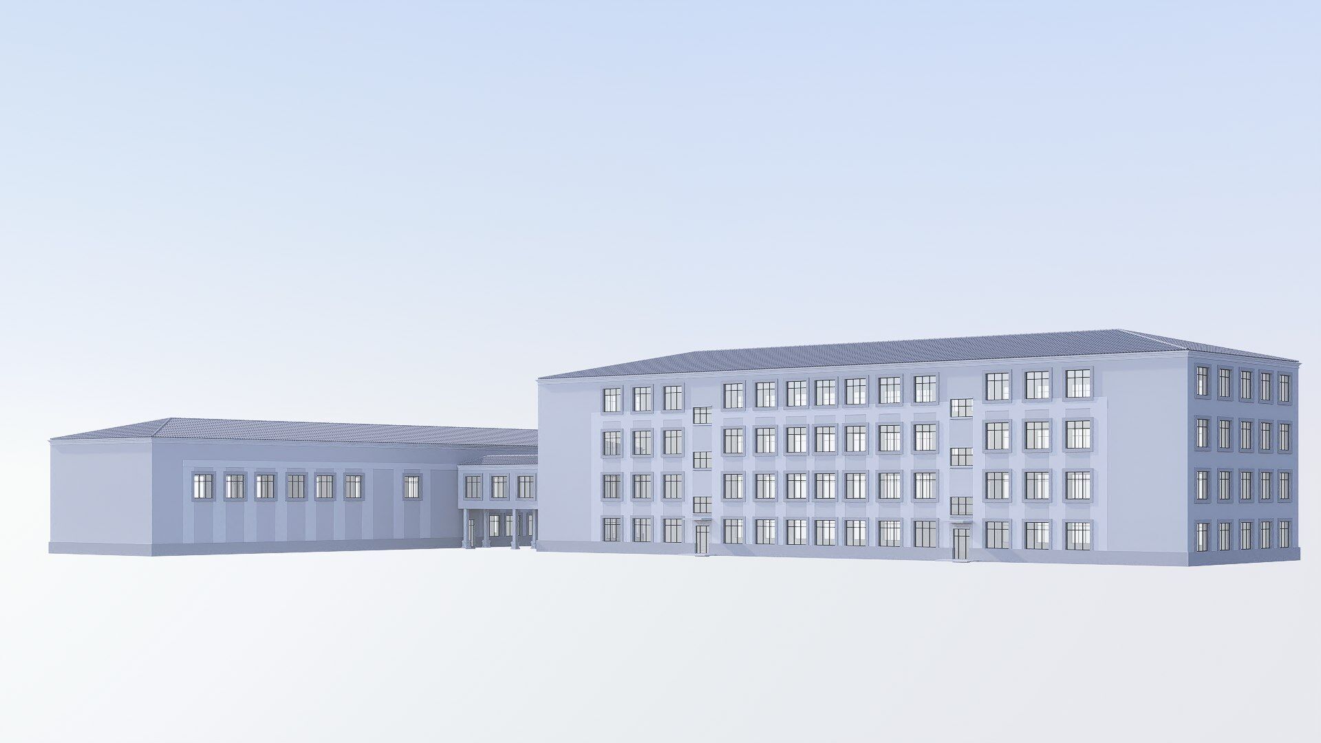 school Low-poly 3D model_4