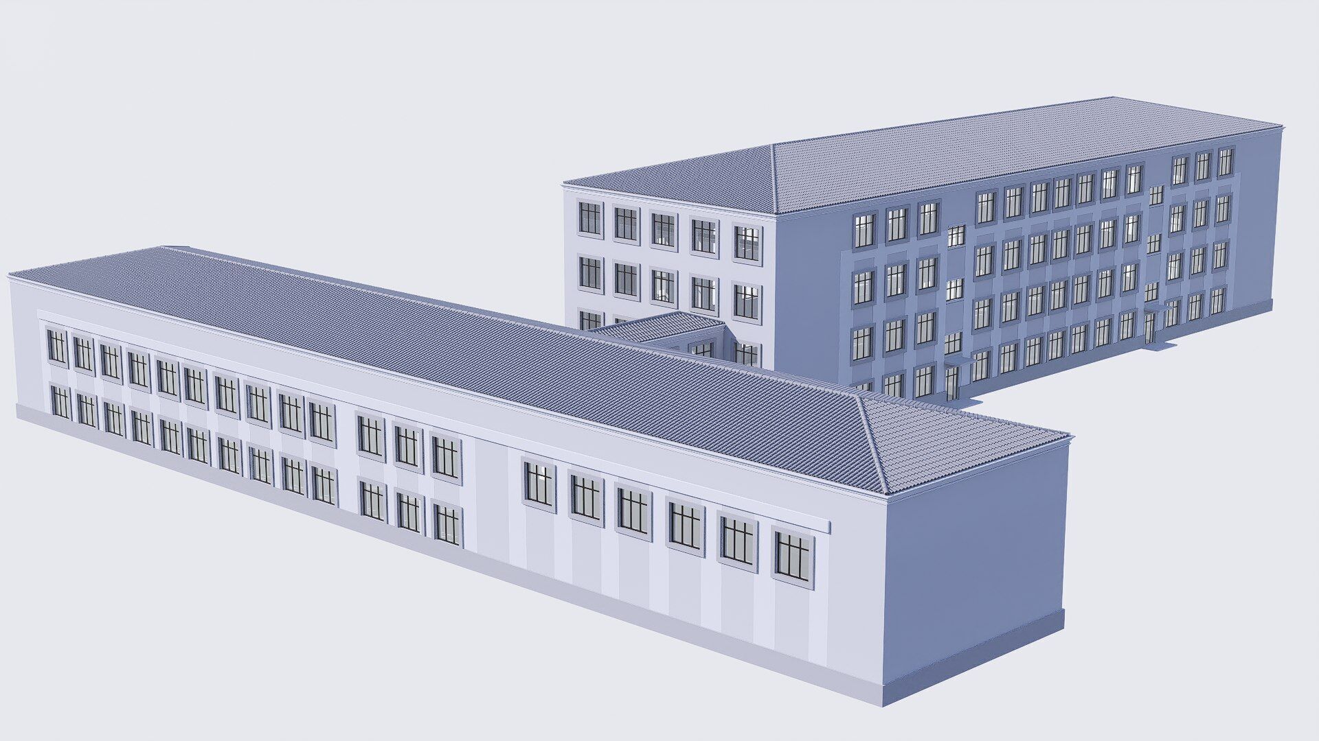 school Low-poly 3D model_6
