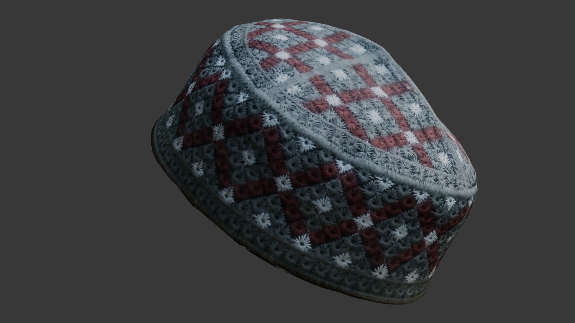 Traditional Embroidered Cap - 3D Scan Low-poly 3D model_4