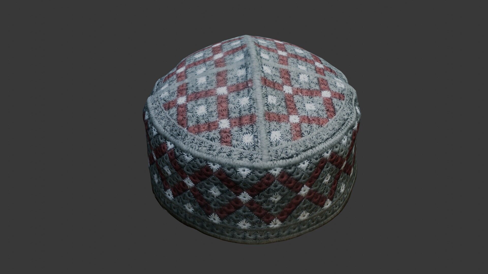 Traditional Embroidered Cap - 3D Scan Low-poly 3D model_1