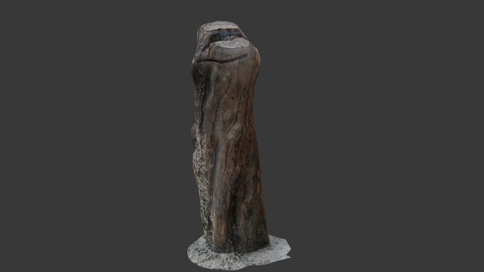 Weathered Tree Stump Low-poly 3D model_1