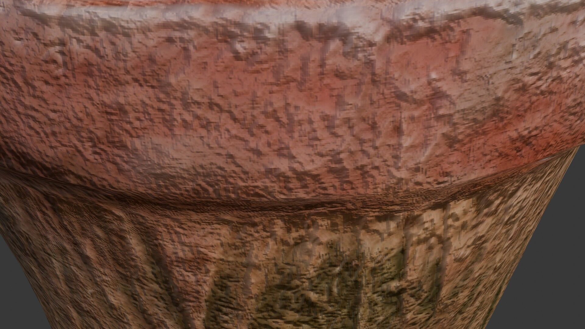 Weathered Clay Pot Low-poly 3D model_3