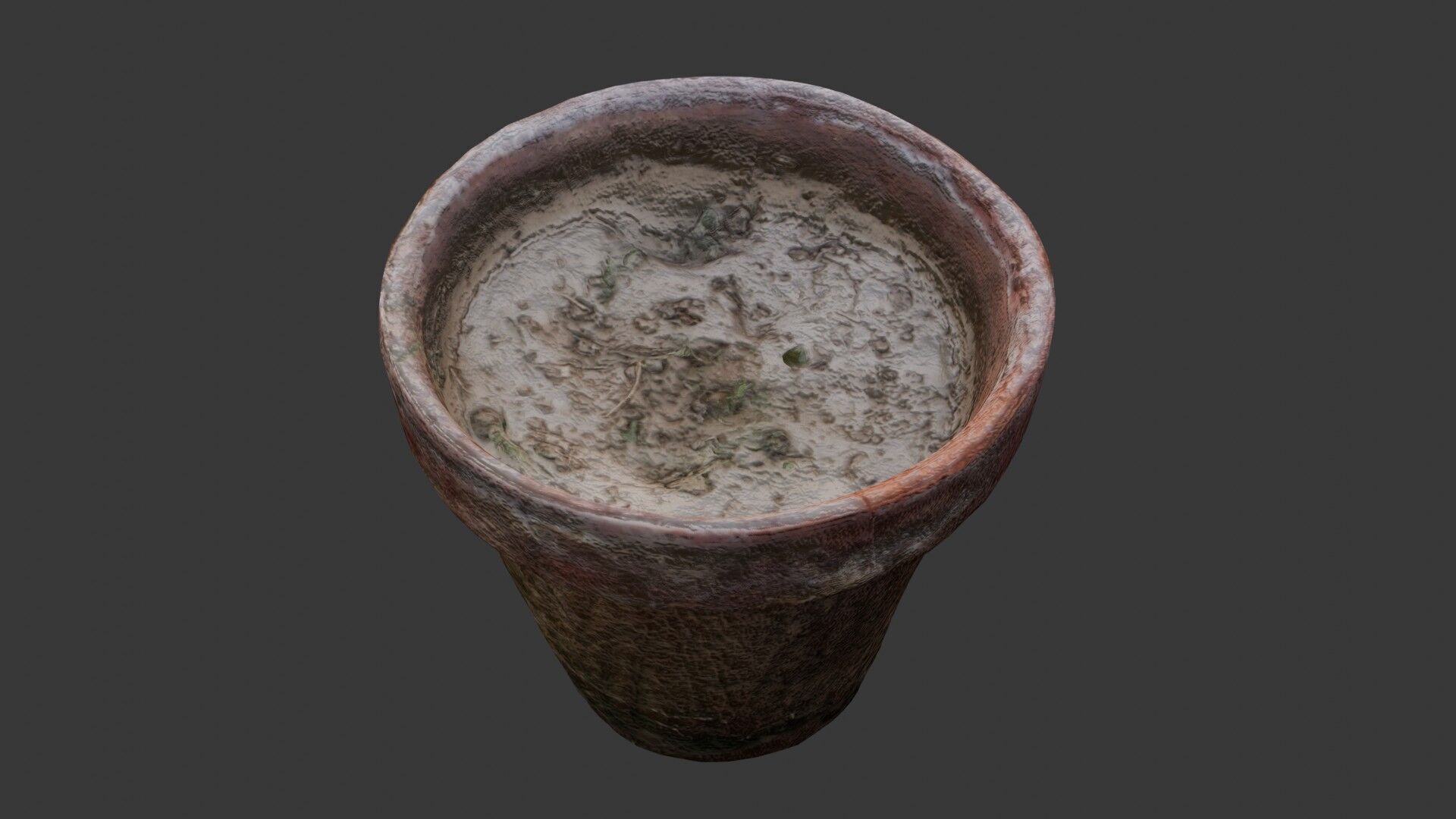 Weathered Clay Pot Low-poly 3D model_7