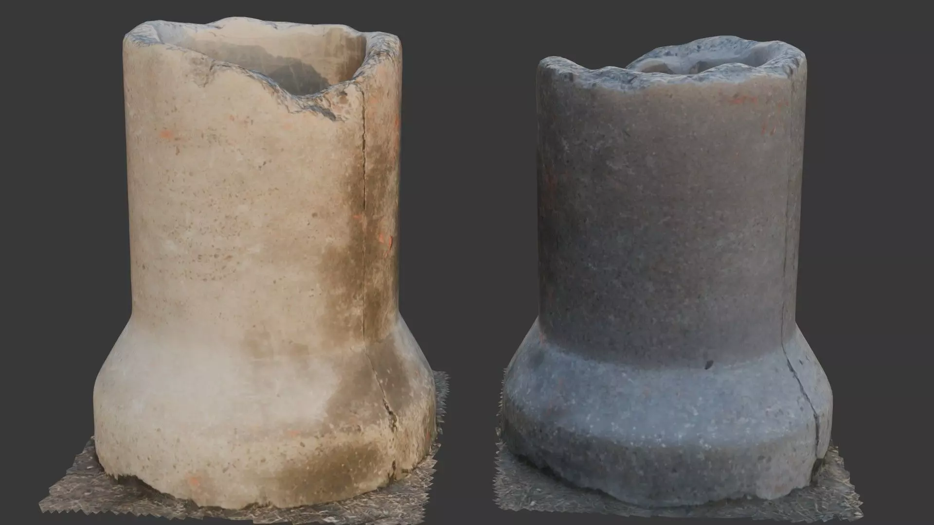 Concrete Pipe Scan Low-poly 3D model_0