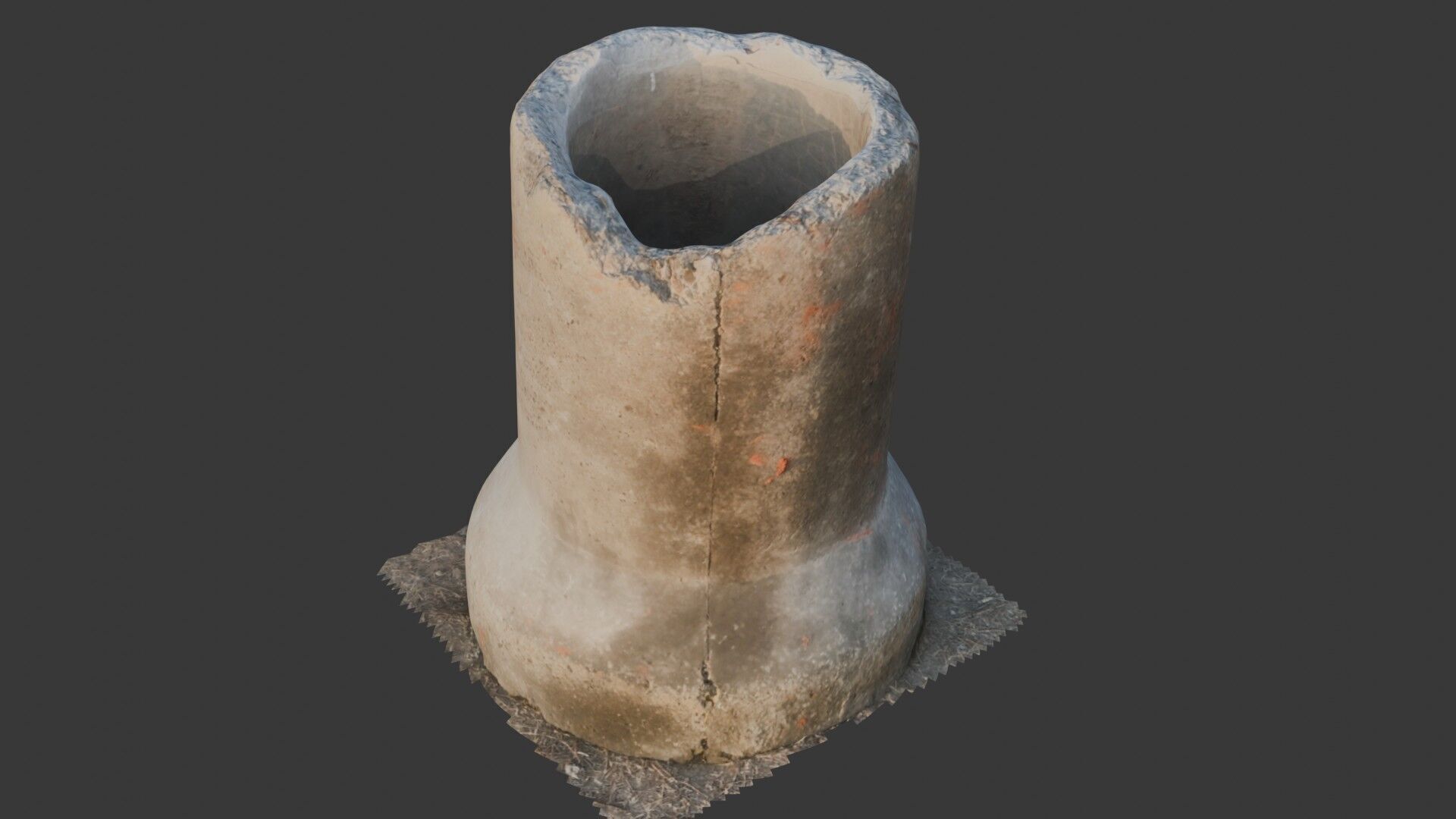 Concrete Pipe Scan Low-poly 3D model_4