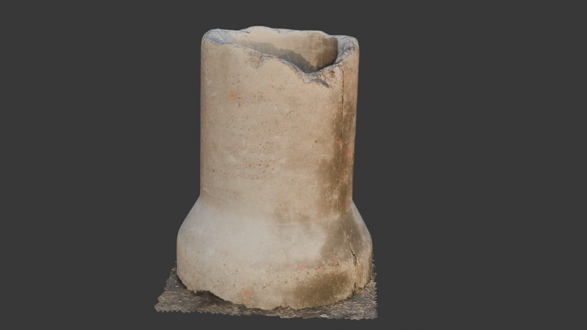 Concrete Pipe Scan Low-poly 3D model_1