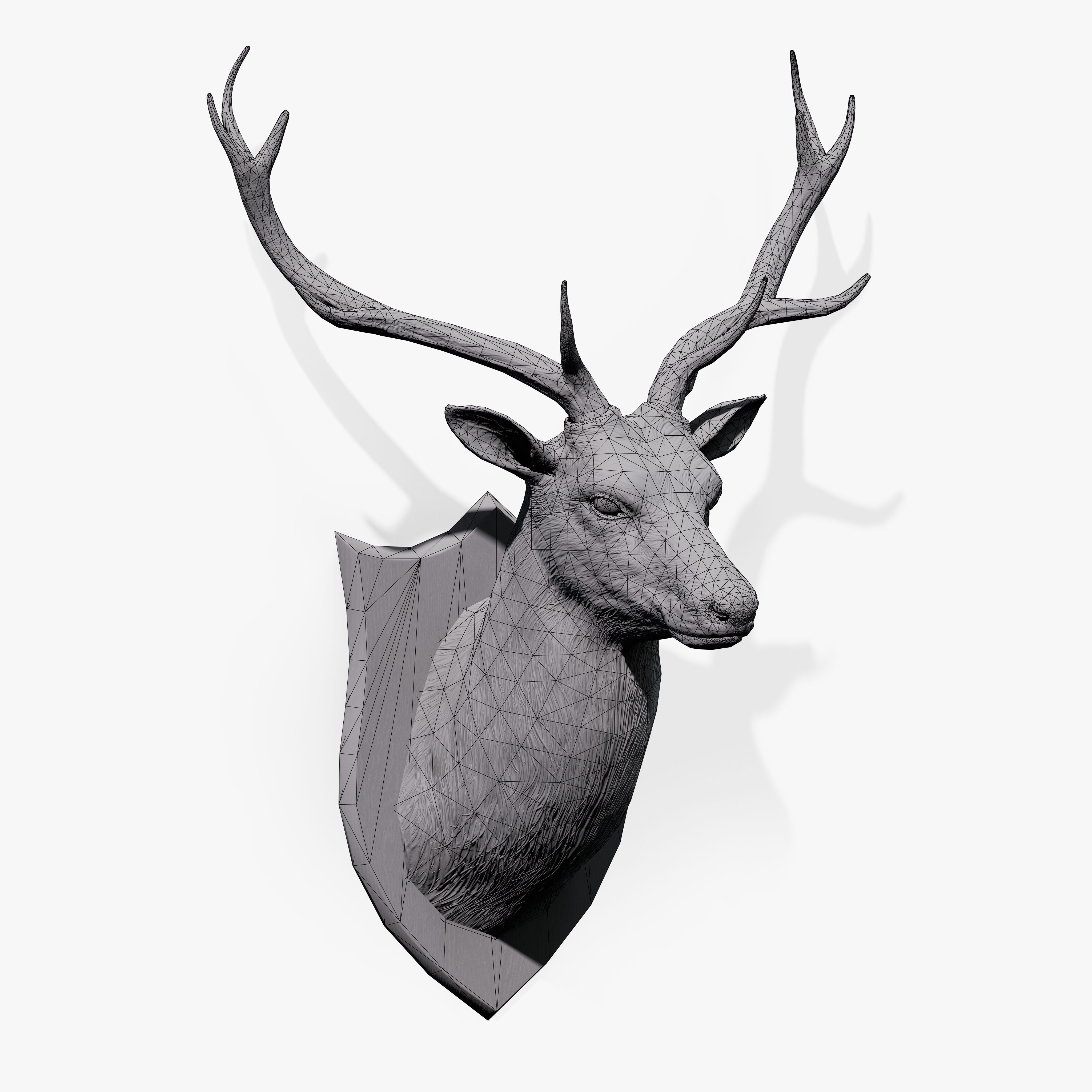 Trophy Deer Stag Low-poly 3D model_11