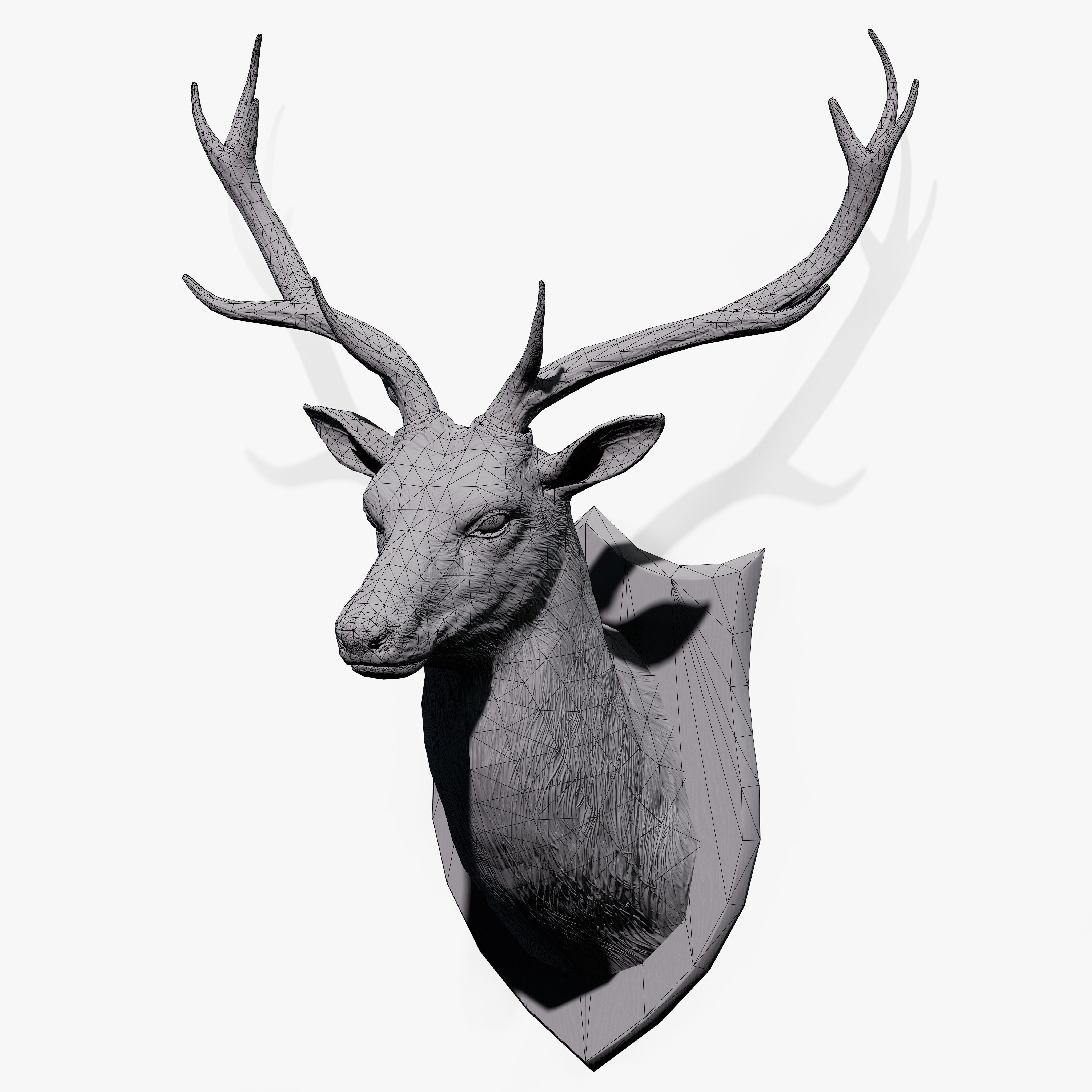 Trophy Deer Stag Low-poly 3D model_12