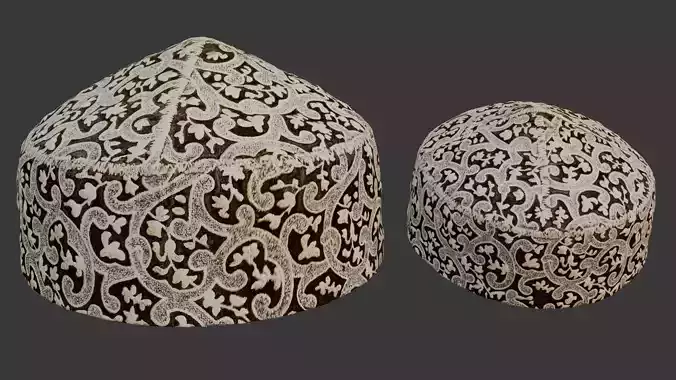 Traditional Embroidered Cap 3D Scan