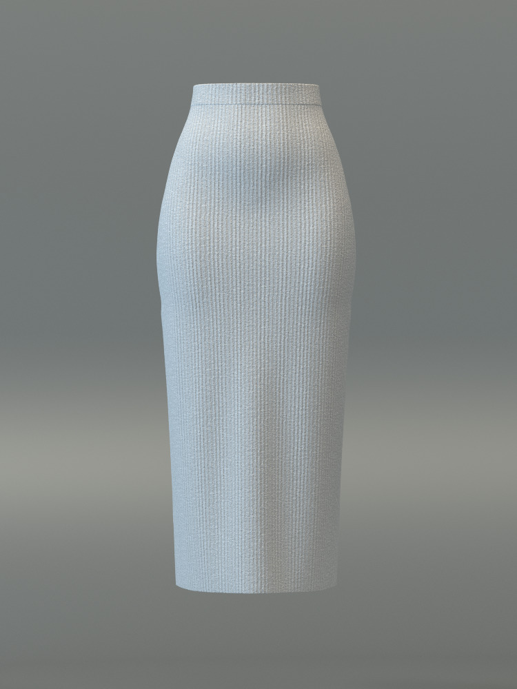 Turtleneck Sweater and Midi Skirt Set 3D model_16