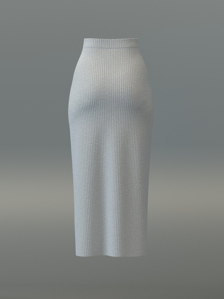 Turtleneck Sweater and Midi Skirt Set 3D model_17
