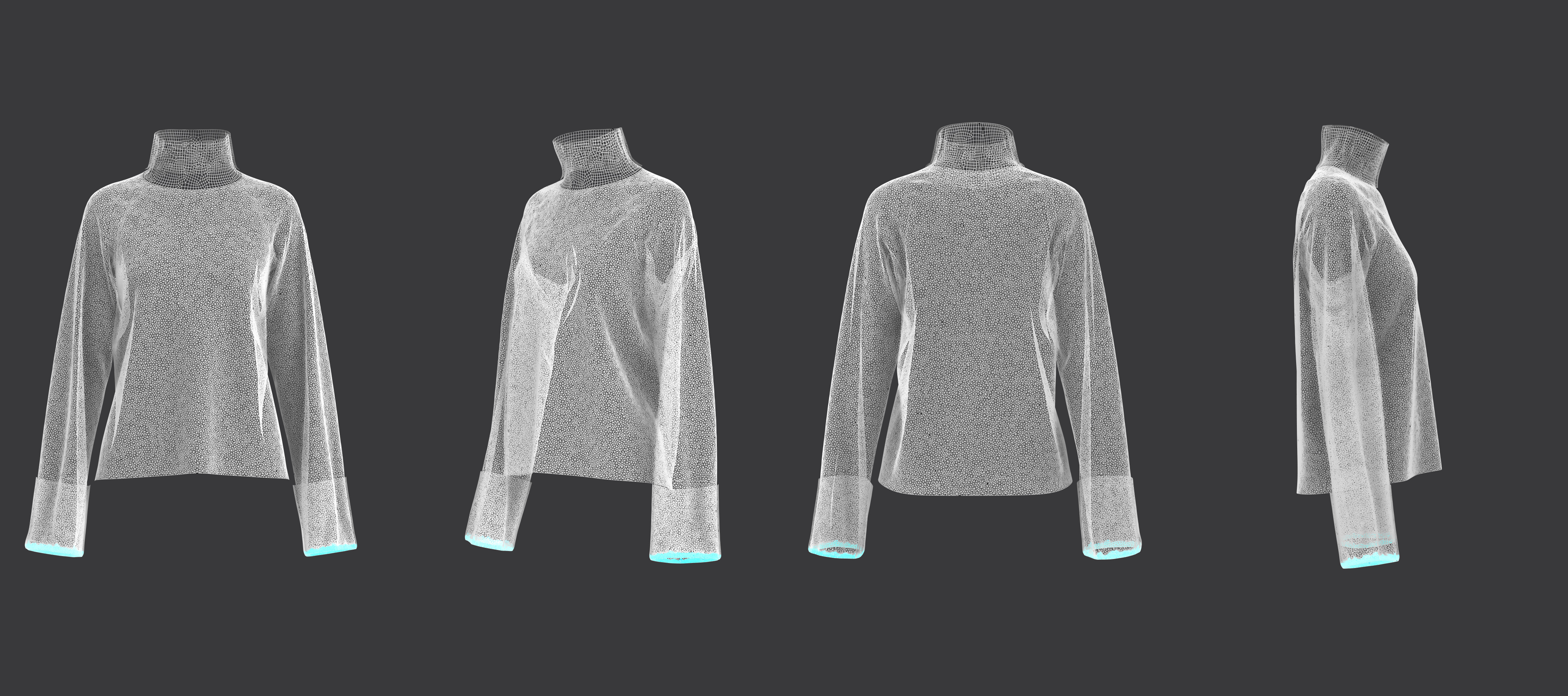 Turtleneck Sweater and Midi Skirt Set 3D model_22