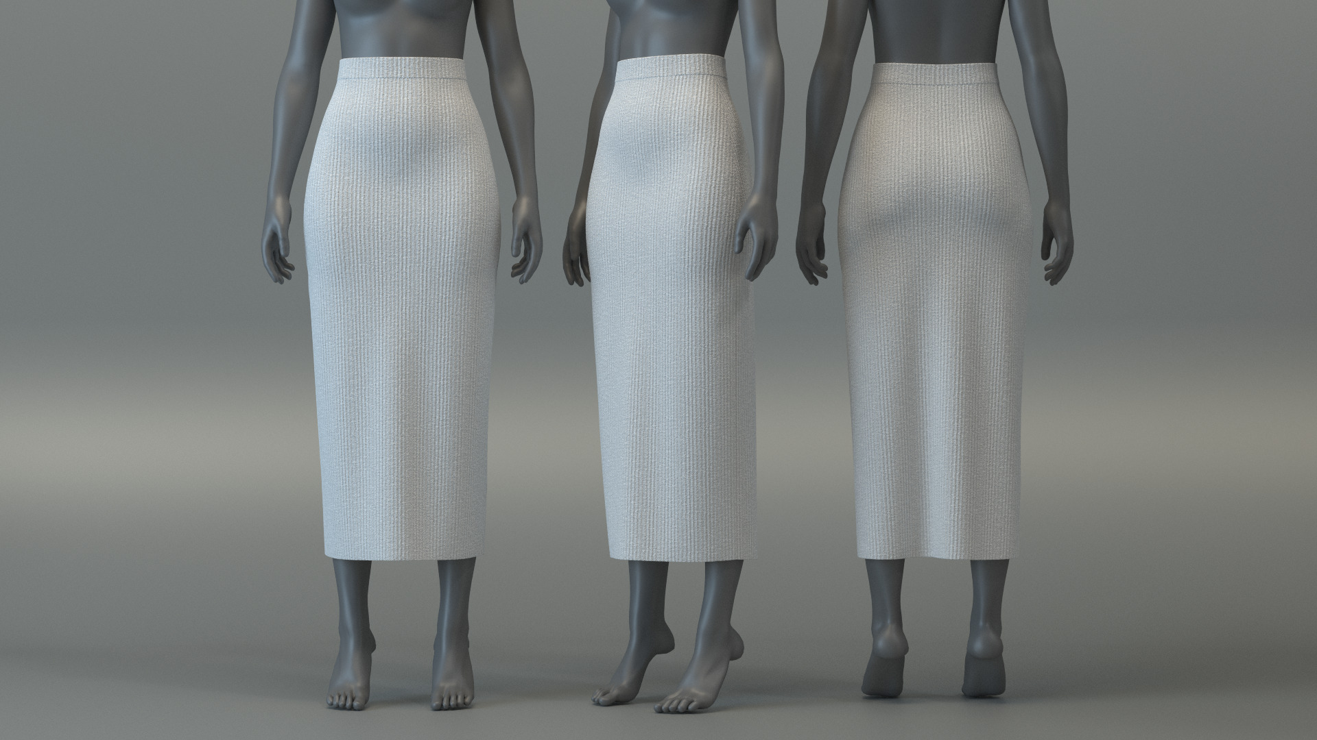 Turtleneck Sweater and Midi Skirt Set 3D model_3