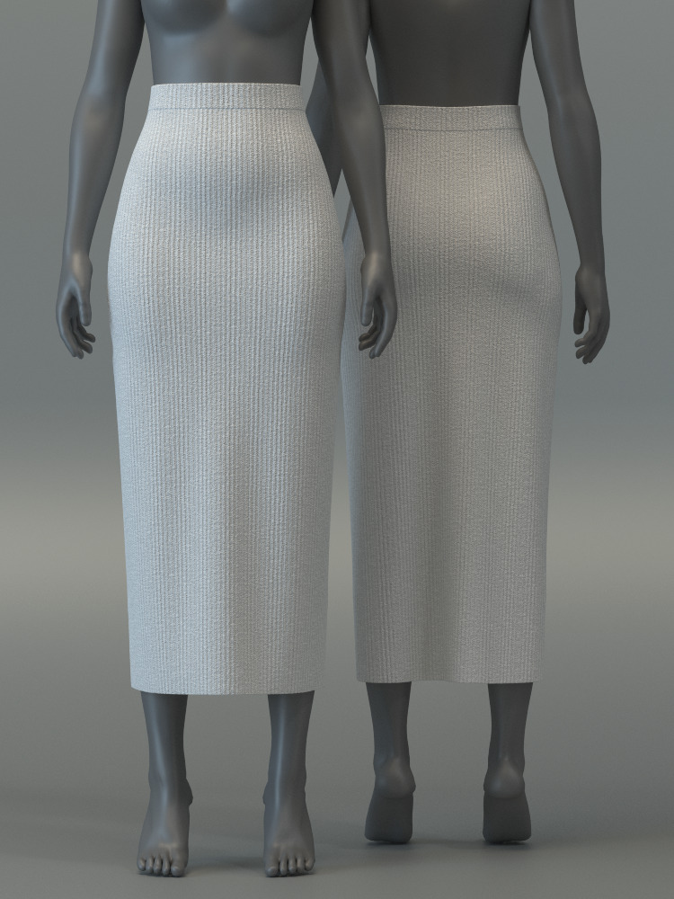 Turtleneck Sweater and Midi Skirt Set 3D model_8