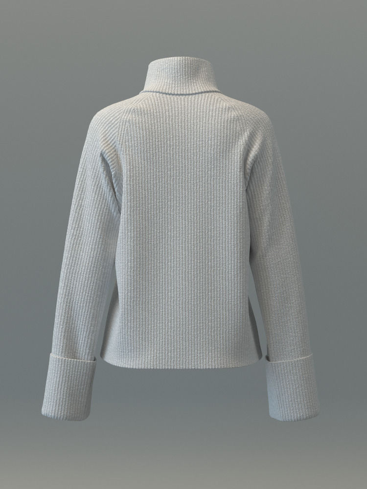 Turtleneck Sweater and Midi Skirt Set 3D model_15