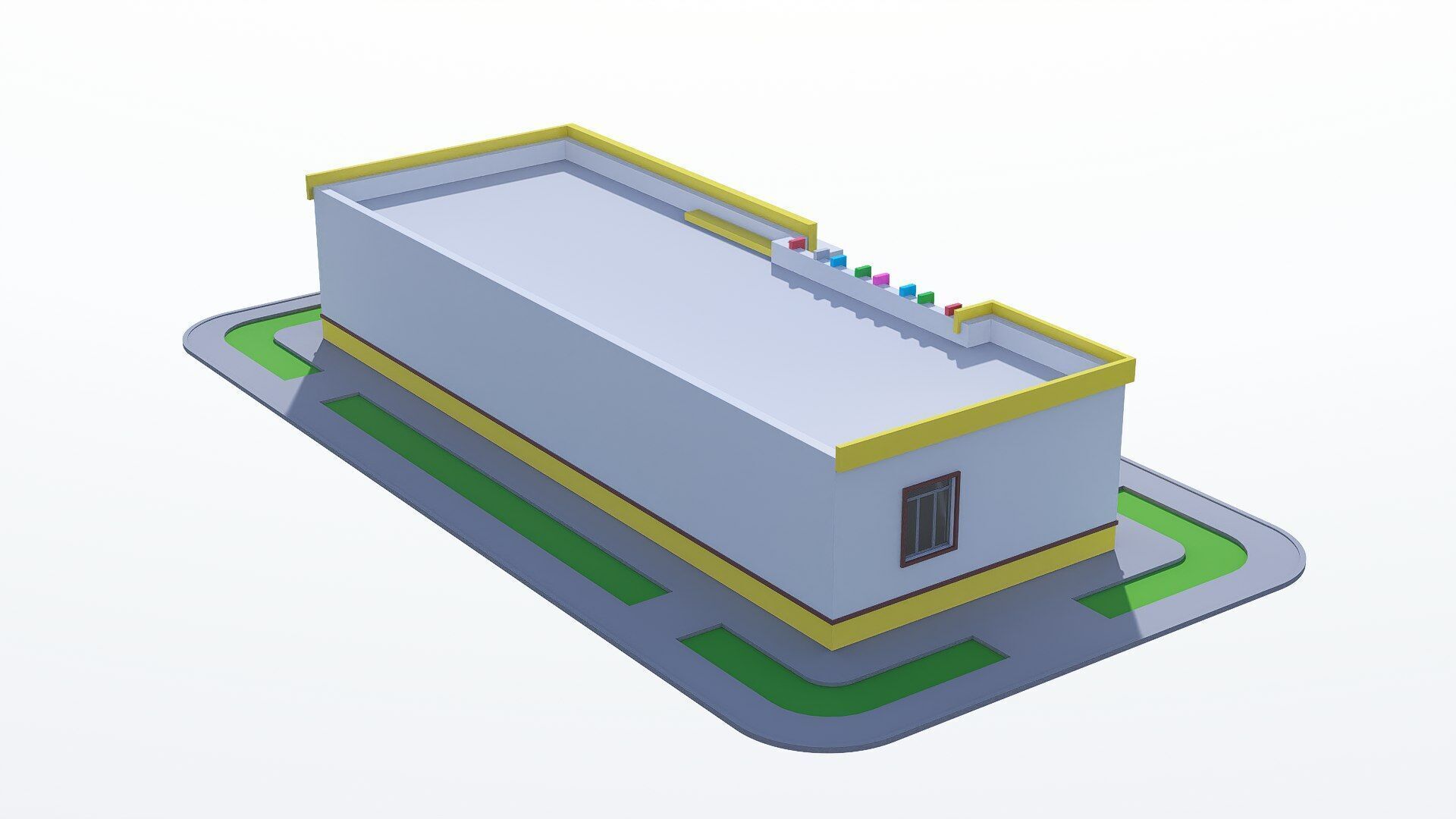 Kindergarten Low-poly 3D model_4