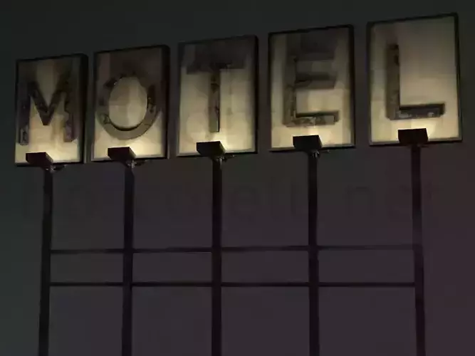 Old Motel Sign Standing Horizontal v1