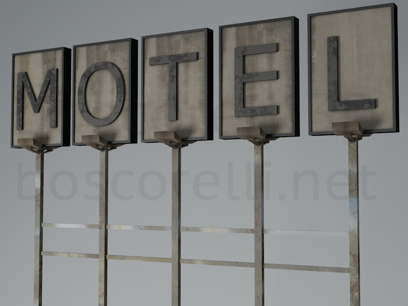 Old Motel Sign Standing Horizontal v1 3D model_1