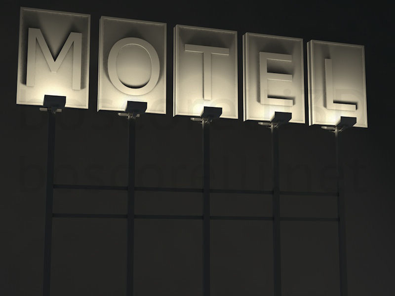Old Motel Sign Standing Horizontal v1 3D model_4