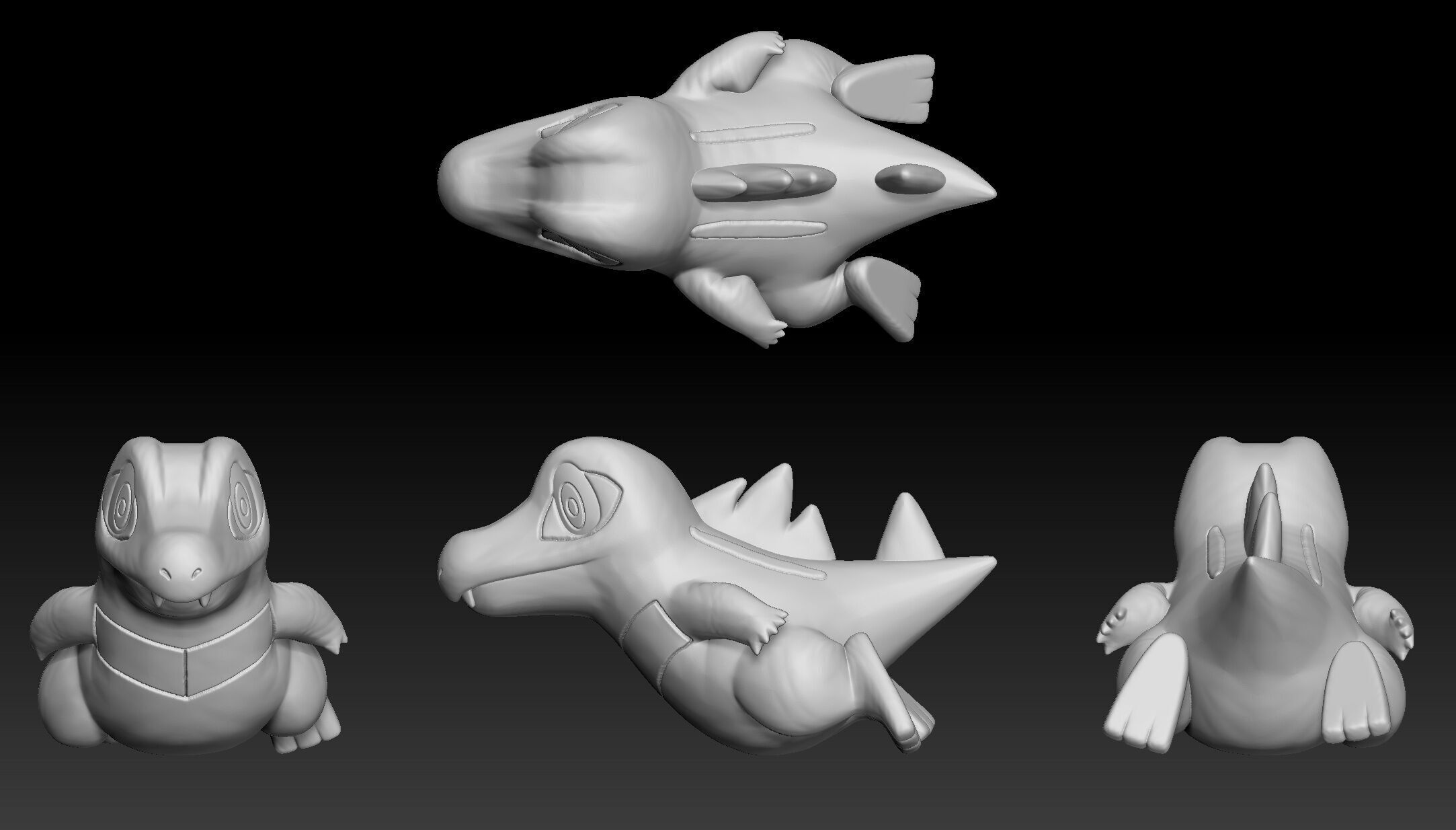 Pokemon Totodile Croconaw Feraligatr 3D print model_1