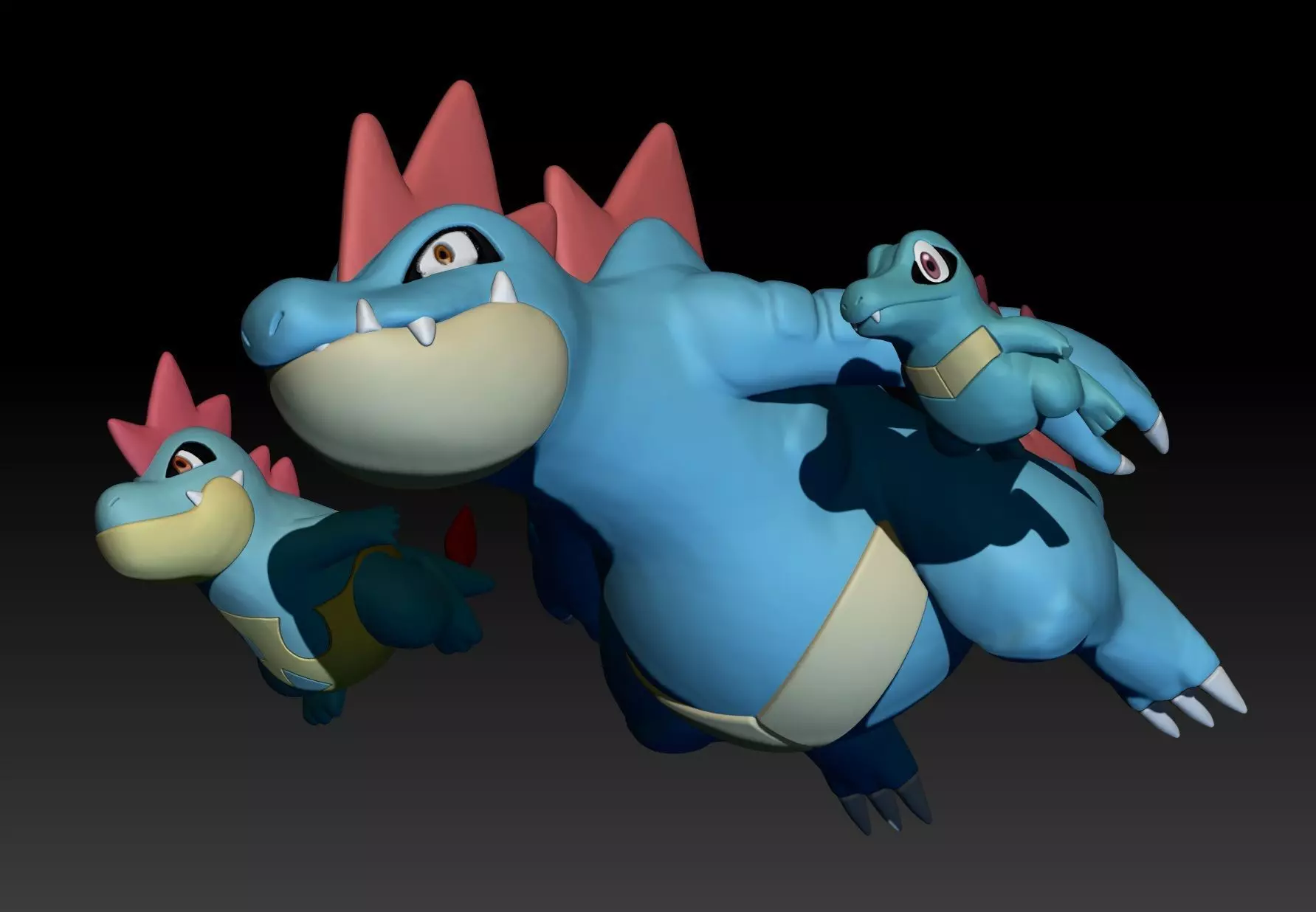 Pokemon Totodile Croconaw Feraligatr 3D print model_0