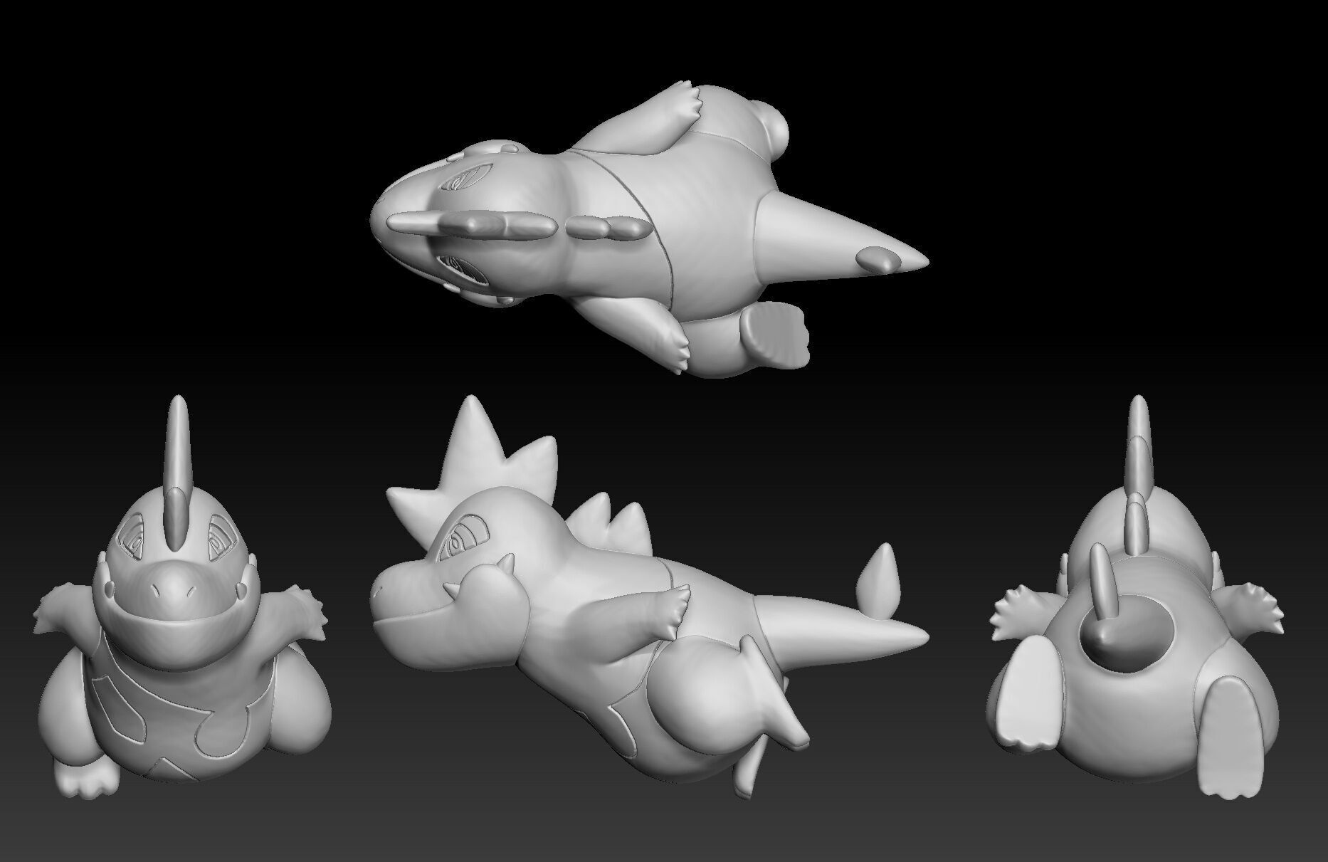 Pokemon Totodile Croconaw Feraligatr 3D print model_2