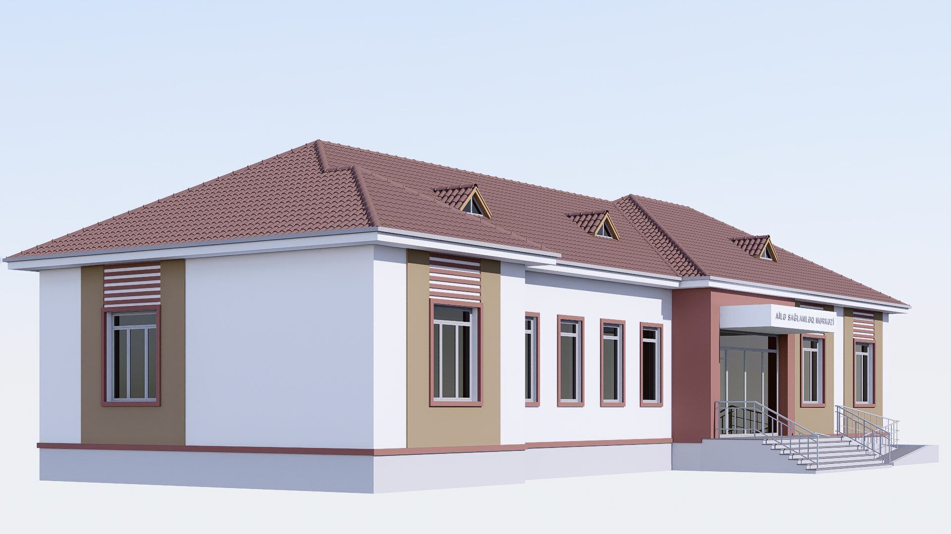 Post office Low-poly 3D model_3