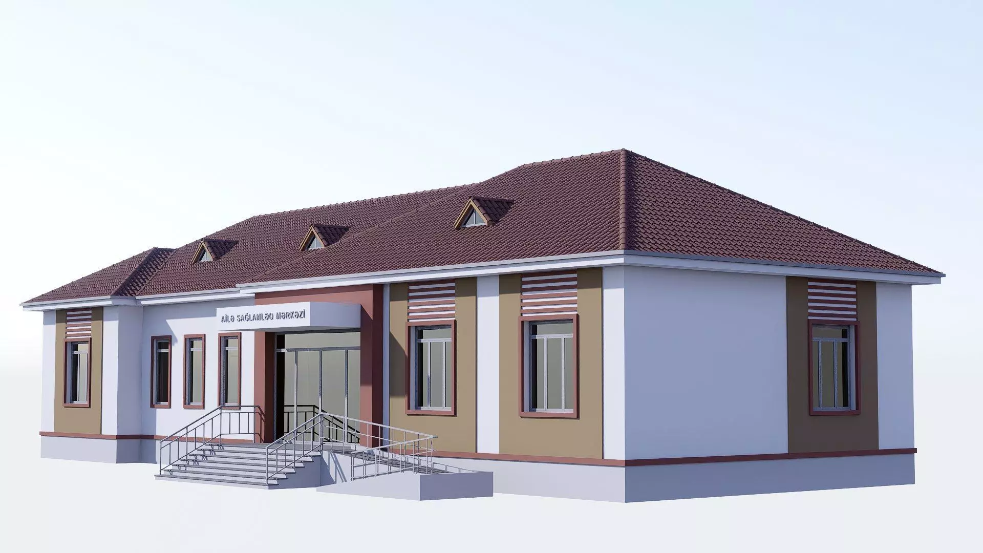 Post office Low-poly 3D model_0