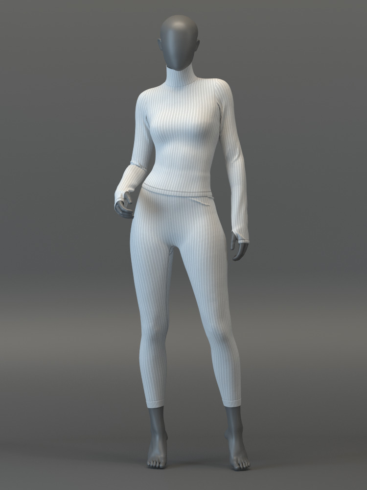 Thermal Top and Legging Set 3D model_7