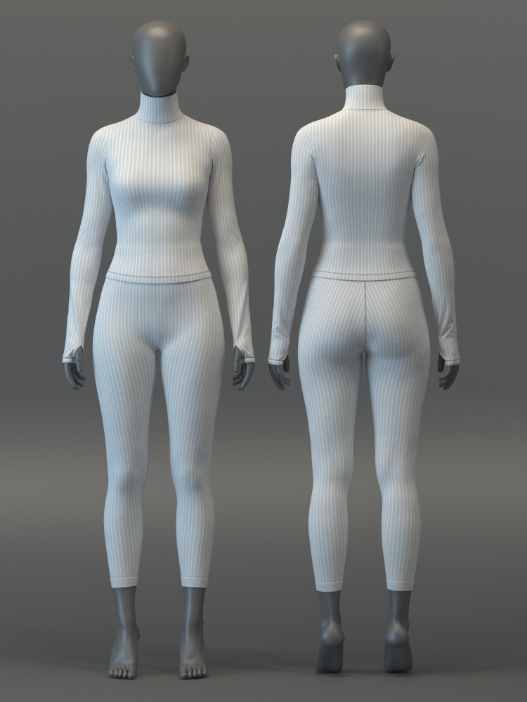 Thermal Top and Legging Set 3D model_4