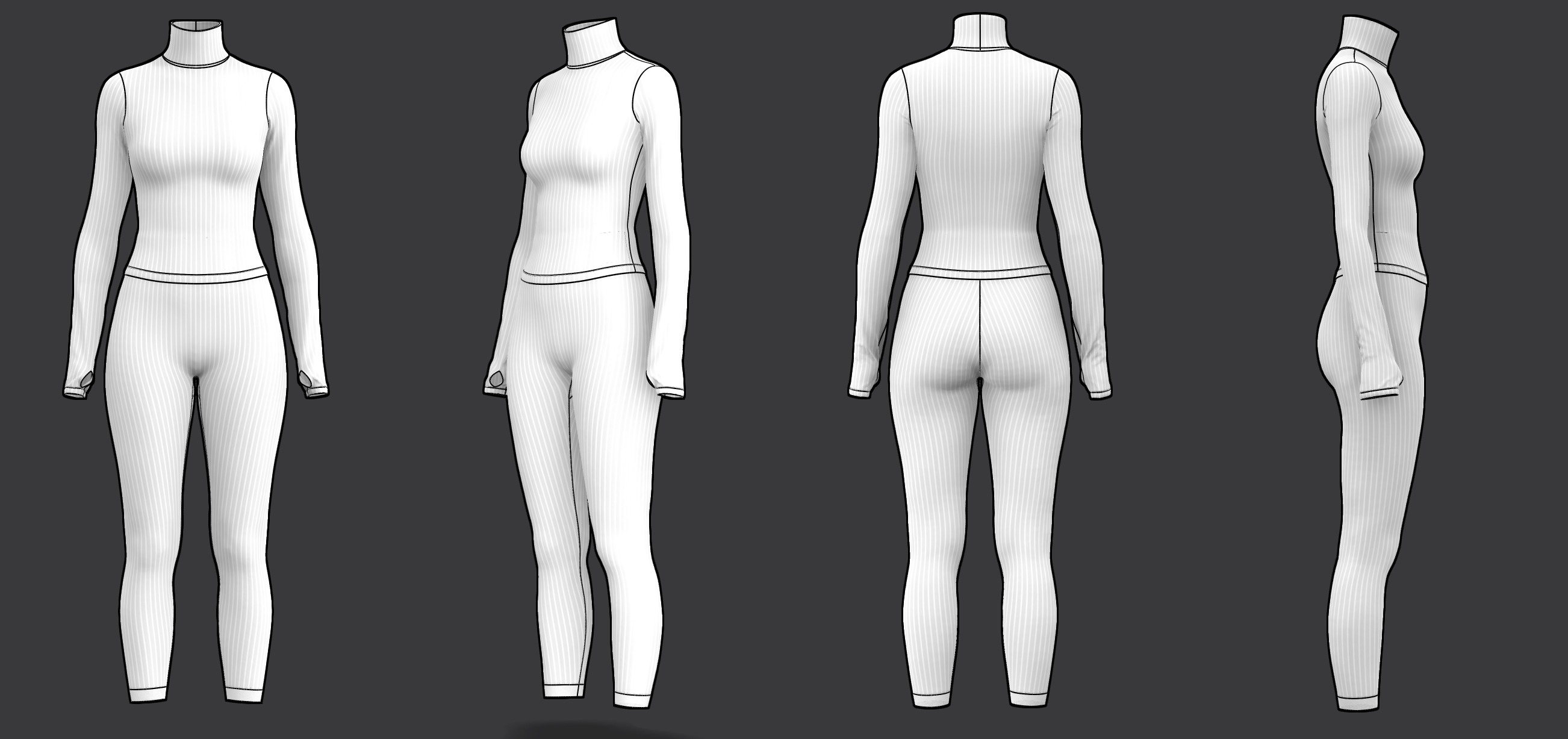 Thermal Top and Legging Set 3D model_23