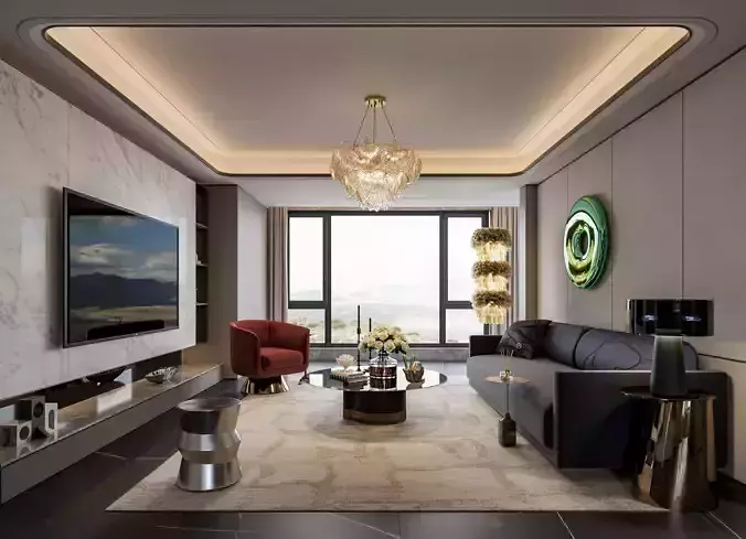 Luxurious living room space
